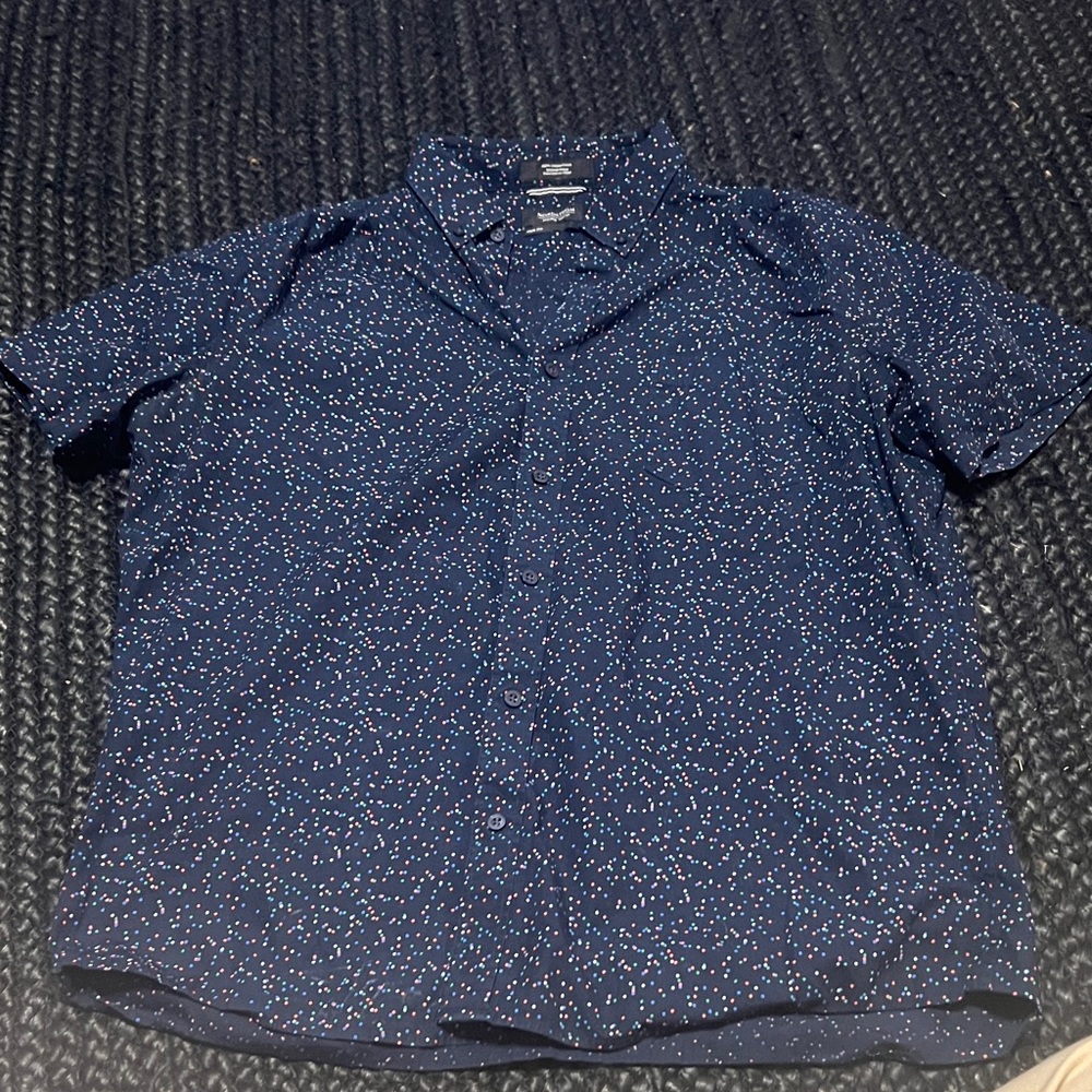 Nordstrom Men's Navy Speckled Button Down Shirt